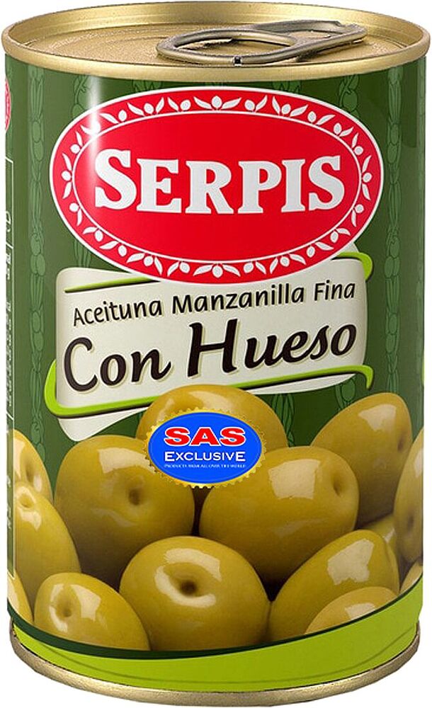 Green olives with pit "Serpis" 300g
