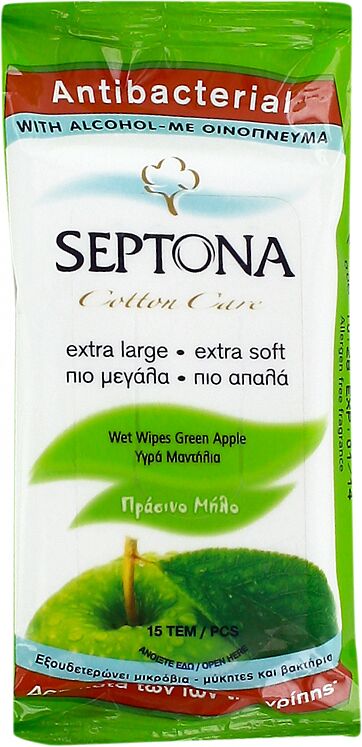 Անձեռոցիկ խոնավ «Septona Cotton Care» 15հատ