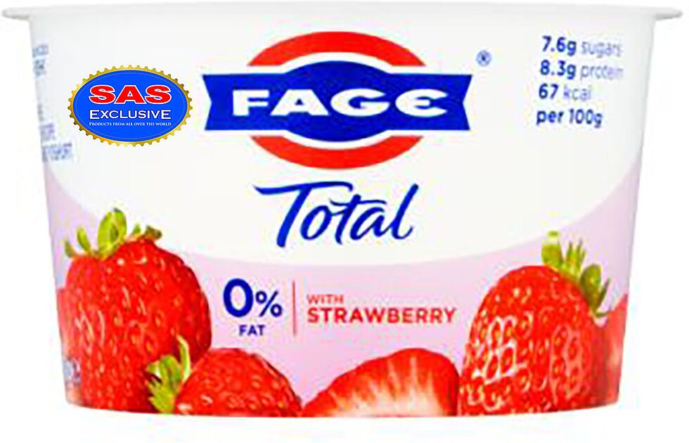 Yoghurt with strawberry "Fage Total" 150g, richness: 0%
