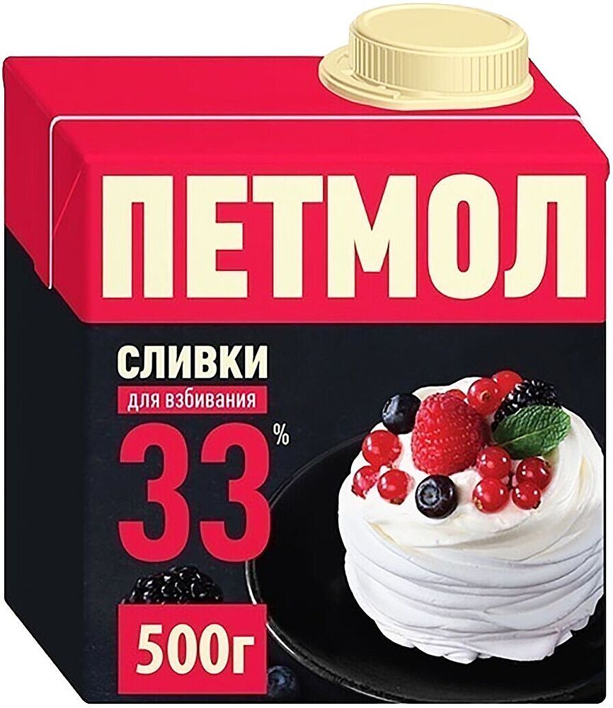 Cream for whipping ''Петмол" 0.5l, richness: 33%.