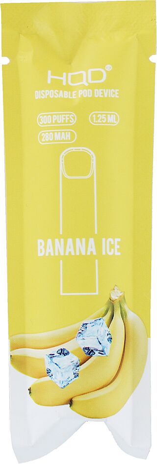 Электронный испаритель "HQD" 1шт, 300 затяжек, Ледяной банан