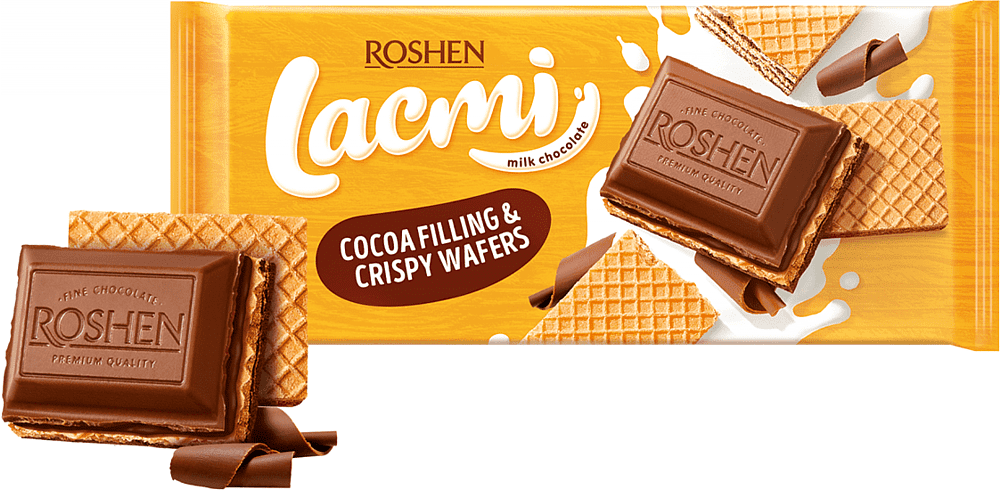 Шоколадная плитка с шоколадной начинкой и вафлей "Roshen Lacmi" 105г
