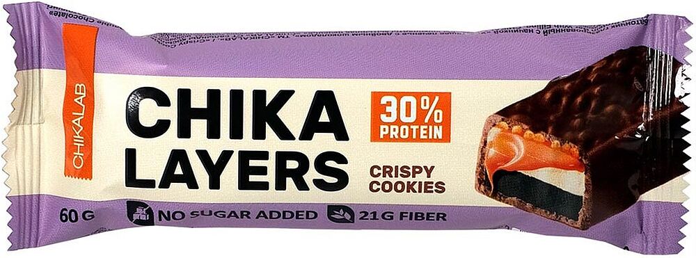 Protein bar "Chikalab Chika Layers Crispy Cookies" 60g
