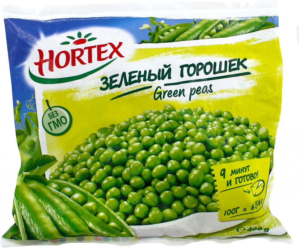 Замороженный зеленый горошек "Hortex" 400г