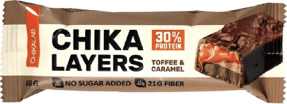 Սպիտակուցային բատոն «Chikalab Chika Layers Caramel & Toffee» 60գ
