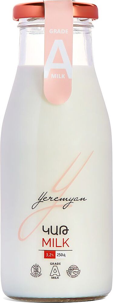 Milk "Yeremyan Products" 250ml, richness: 3.2%
