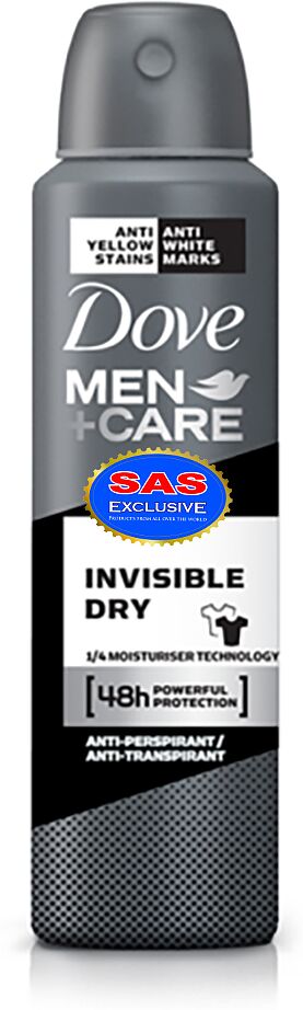 Antiperspirant - deodorant "Dove Men+Care Invisible Dry" 150мл