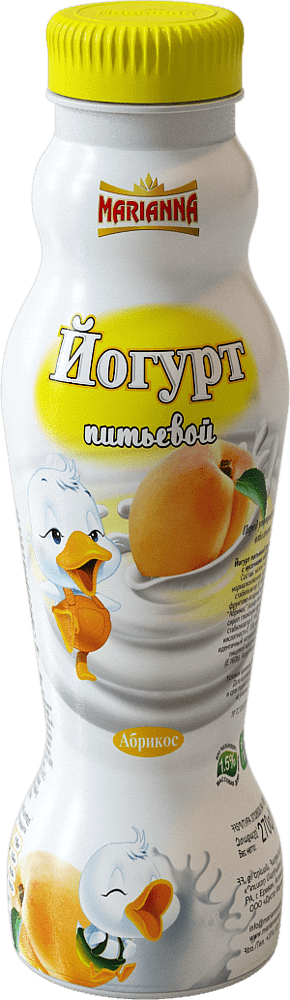 Yogurt drinking with apricot taste "Marianna" 270g, richness: 1.5%