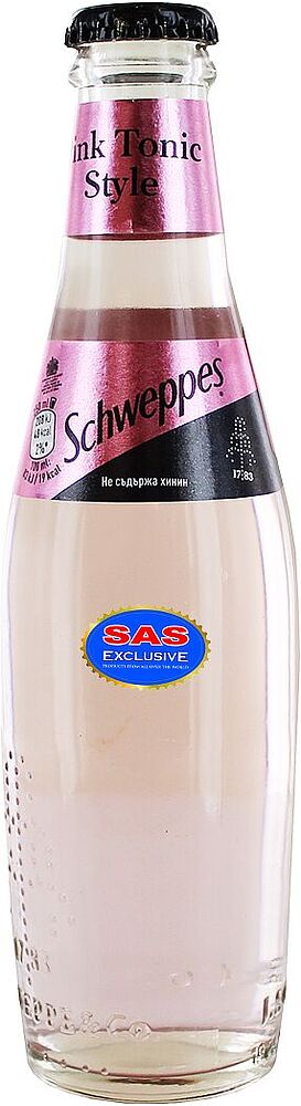 Refreshening carbonated drink "Schweppes Pink tonic Style" 0.25l Fruit