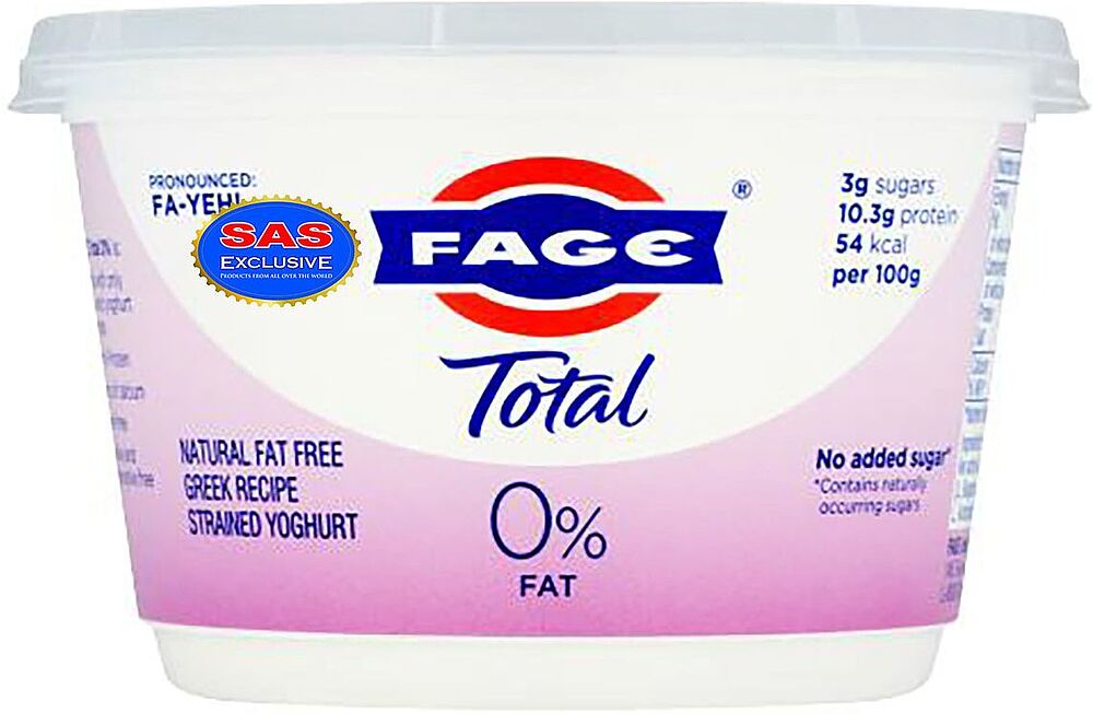 Йогурт натуральный "Fage Total" 450г, жирность: 0%