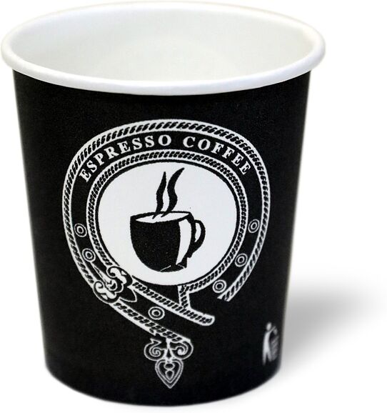 Disposable small paper cups "Espresso Coffee" 6pcs 