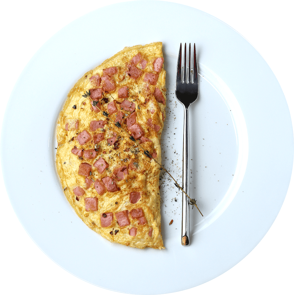 Omelette with ham