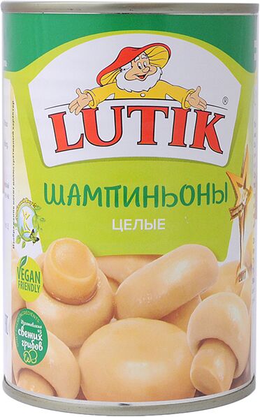 Marinated whole champignons "Lutik" 400g 
