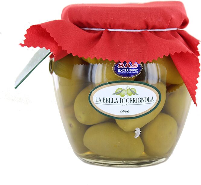 Green olives with pit "La Bella di Cerignola" 580ml