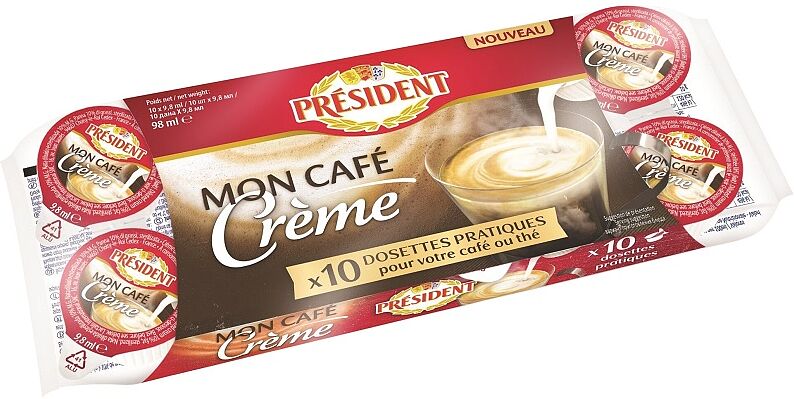 Сливки для кофе "President" 10x10г, жирность: 10% 
