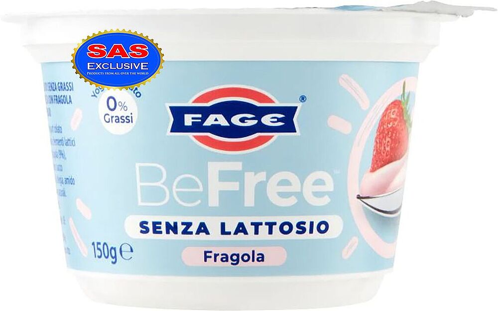 Yoghurt with strawberry "Fage BeFree" 150g, richness: 0%
