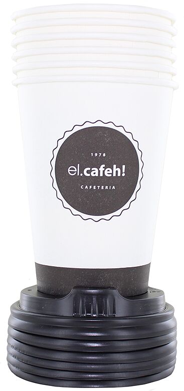Disposable big paper cups "El Cafeh" 6pcs