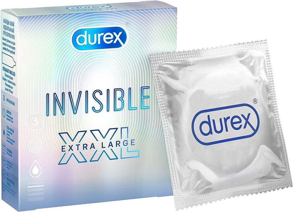 Condoms "Durex Invisible XXL" 3pcs
