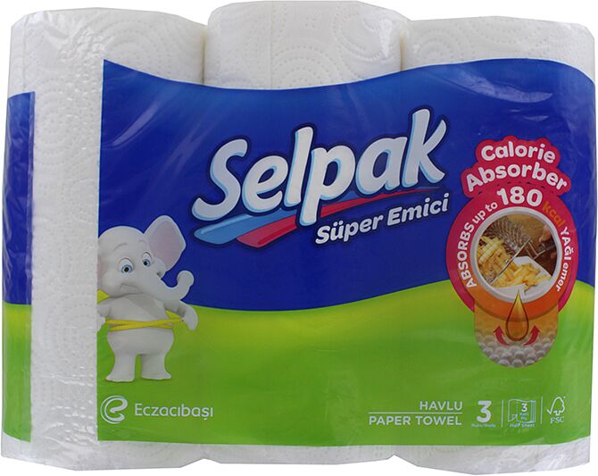 Бумажное полотенце "Selpak Calorie Absorber" 3шт