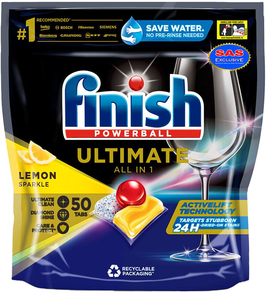 Таблетки для посудомоечных машин "Finish Powerball Ultimate All In 1" 50 шт
