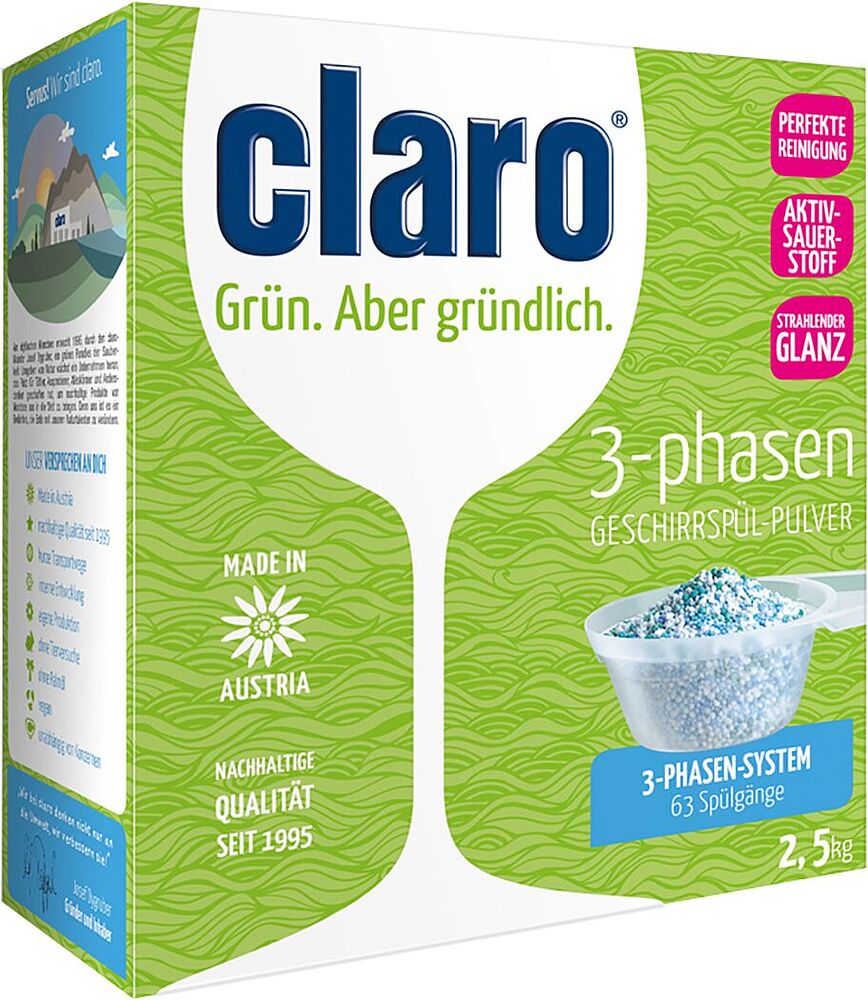 Powder detergent for dishwasher use ''Claro'' 2.5kg