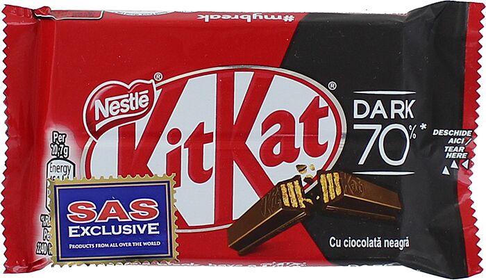 Dark chocolate bar "Nestle Kit Kat Dark" 41.5g