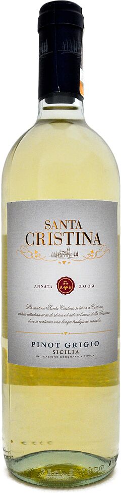 Вино белое "Santa Cristina Pinot Grigio Sicilia" 0.75л 