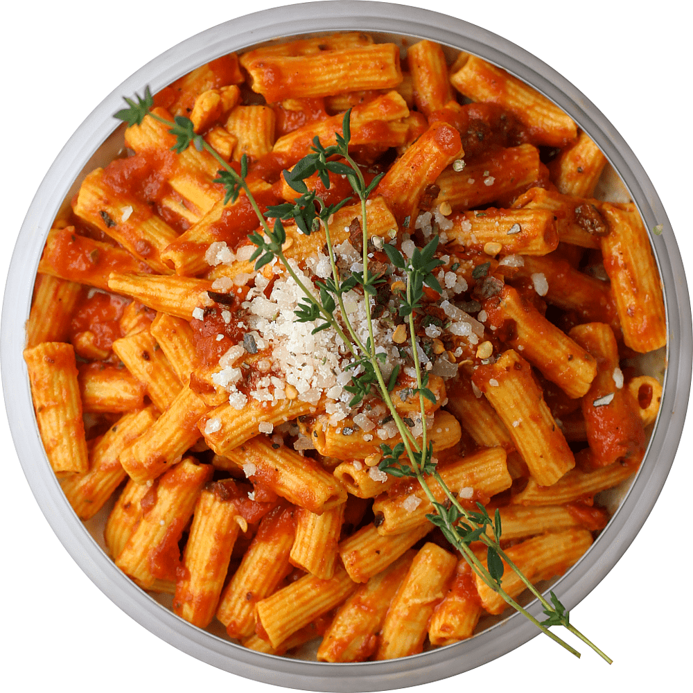 Pasta with carrot and Arabiata sauce
