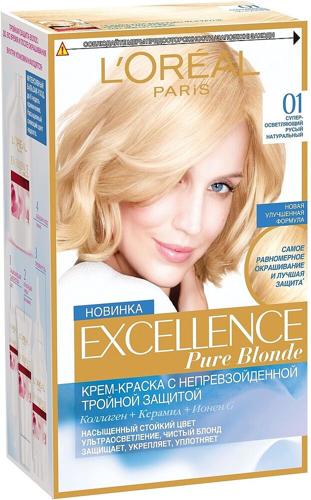 Hair dye "L'Oreal Paris Excellence Crème"  №01 