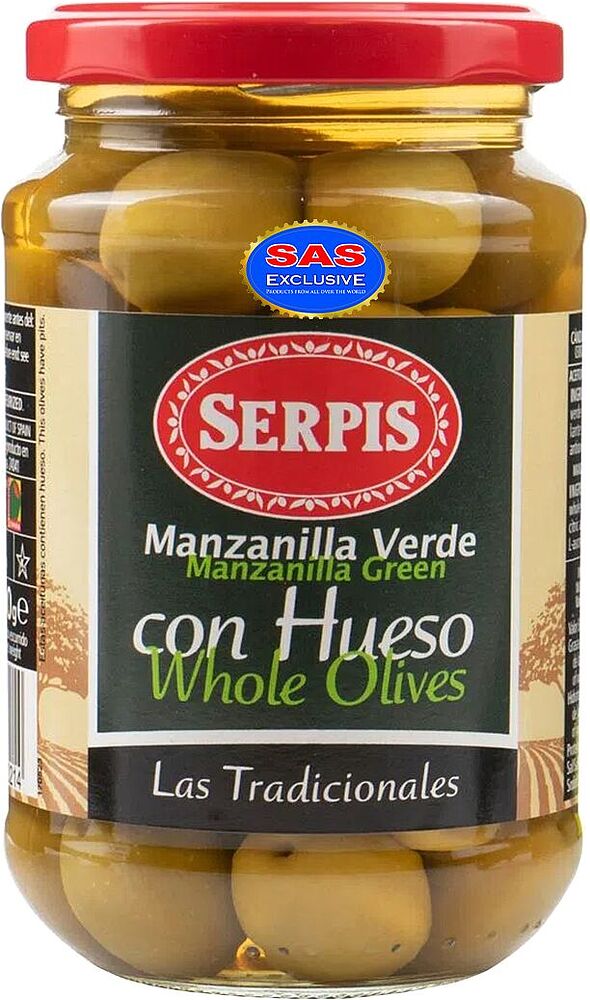 Green olives with pit "Serpis" 340g
