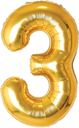Helium gas balloon, №3,1m, golden
