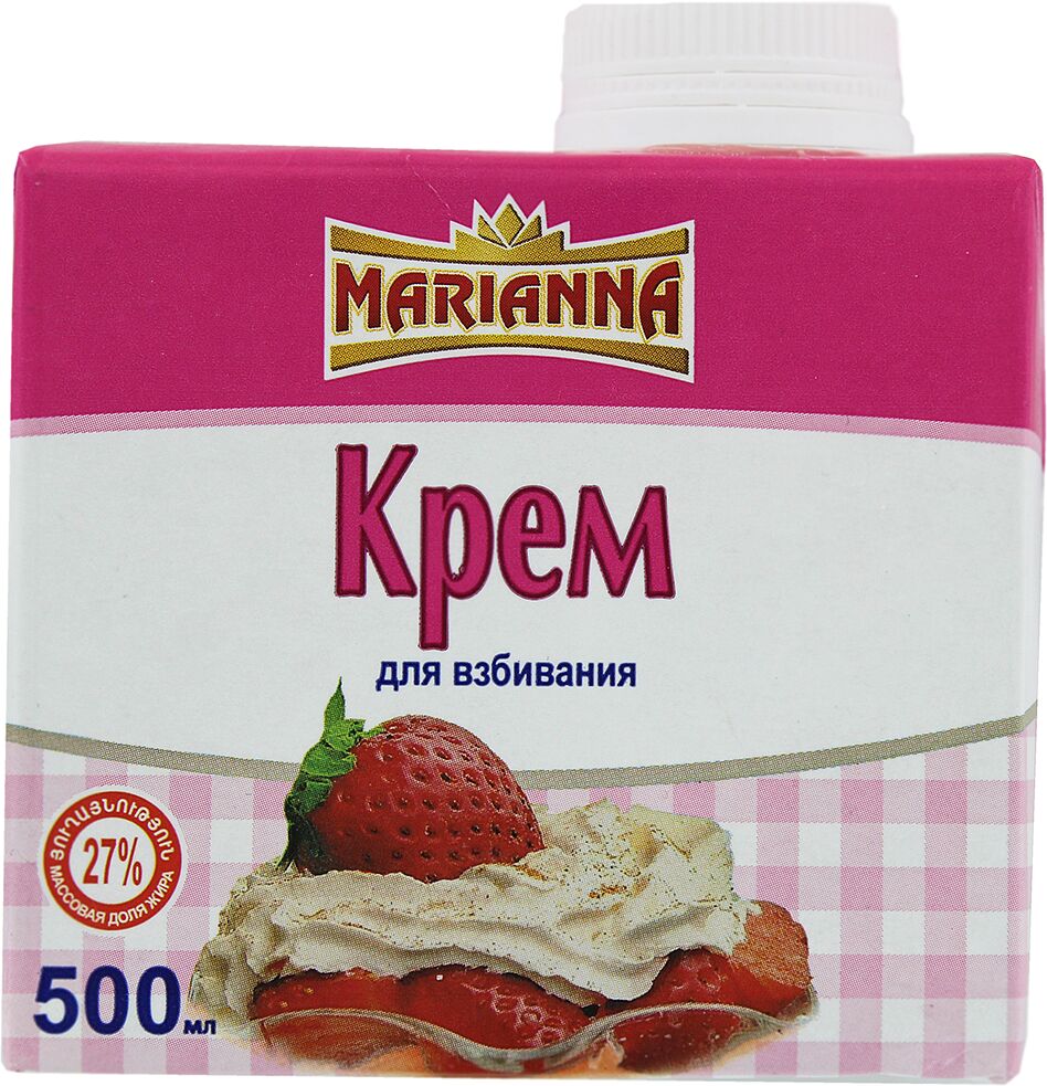 Cream for whipping "Marianna" 500ml, richness: 27%