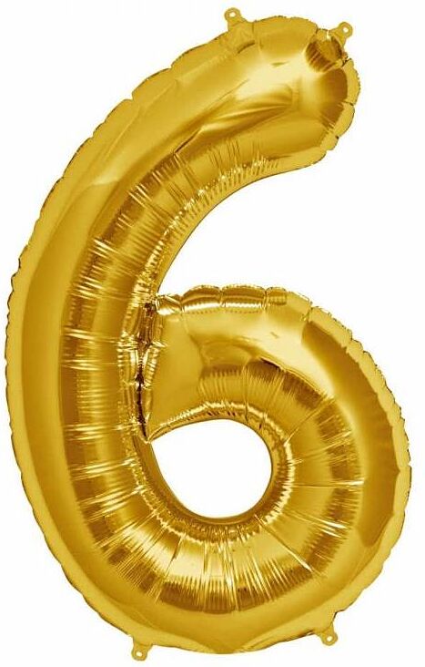 Воздушный шар с гелием, №6, 1м, золотистый