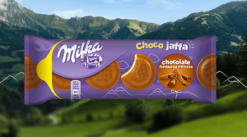Печенье с шоколадным мусом  "Milka Choco Jaffa" 128г