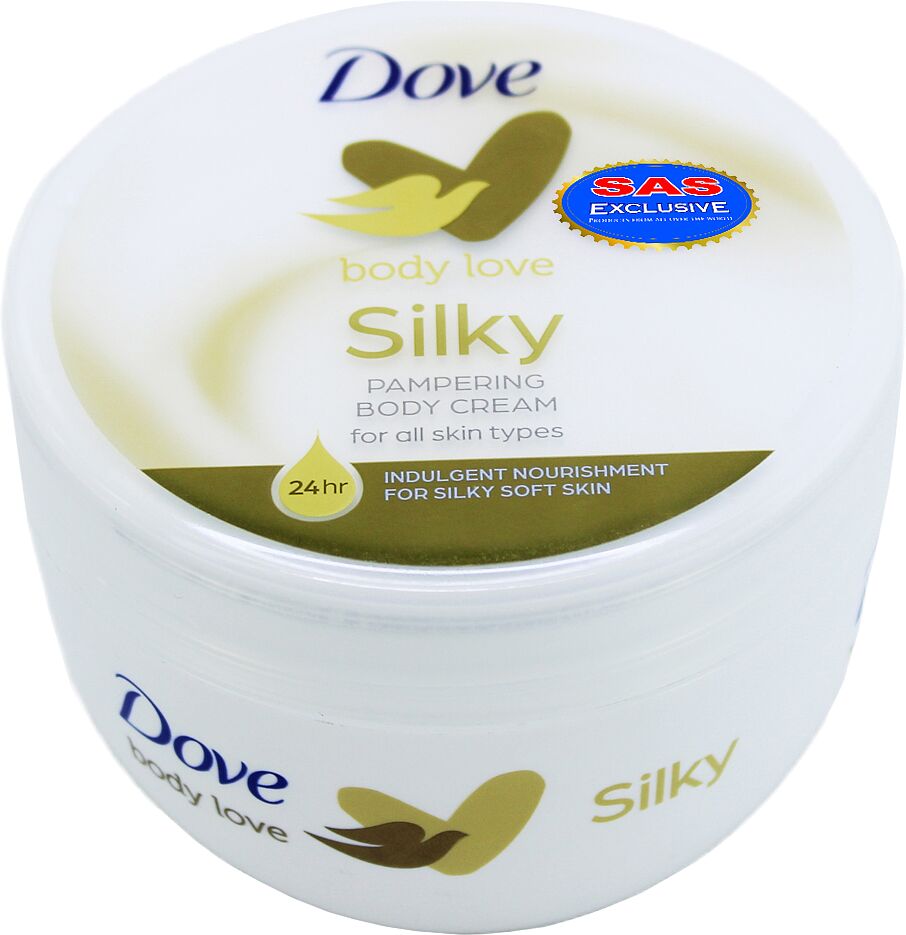 Body cream "Dove Silky" 300ml